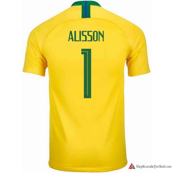 Camiseta Seleccion Brasil Primera equipación Alisson 2018 Amarillo